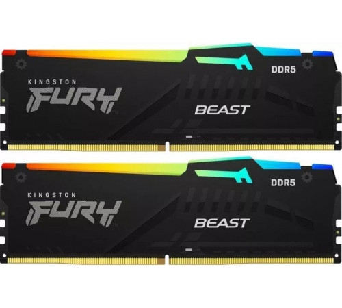 Модуль памяти Kingston FURY Beast RGB 2x8ГБ DDR5 5200 МГц KF552C40BBAK2-16