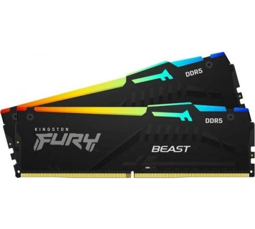 Модуль памяти Kingston FURY Beast RGB 2x16ГБ DDR5 5600 МГц KF556C40BBAK2-32