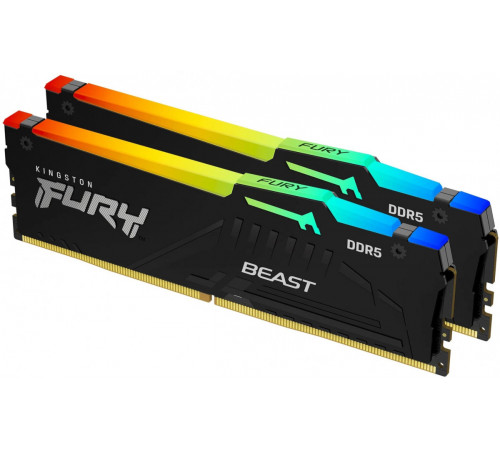 Модуль памяти Kingston FURY Beast RGB 2x16ГБ DDR5 5600 МГц KF556C40BBAK2-32