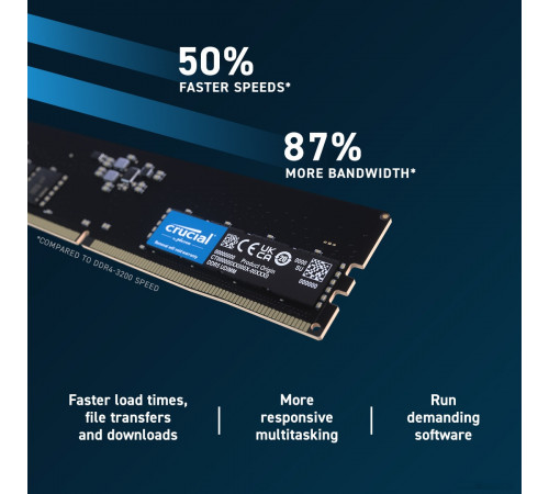 Модуль памяти Crucial 16ГБ DDR5 5600 МГц CT16G56C46U5