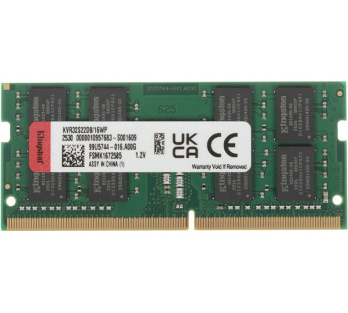 Модуль памяти Kingston 16ГБ DDR4 SODIMM 3200 МГц KVR32S22D8/16WP