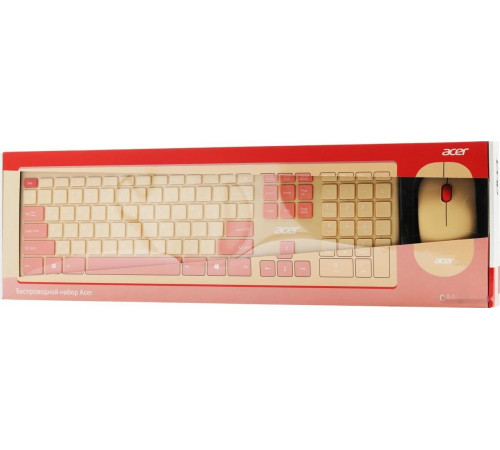 Клавиатура + мышь Acer OCC205 (бежевый/розовый)