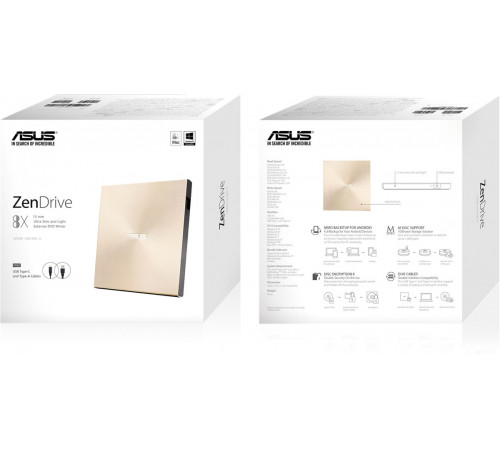 Оптический накопитель Asus ZenDrive U9M SDRW-08U9M-U (золотистый)