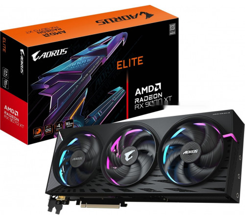 Видеокарта Gigabyte AORUS Radeon RX 9070 XT ELITE 16G GV-R9070XTAORUS E-16GD