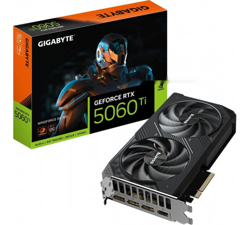 Видеокарта Gigabyte GeForce RTX 5060 Ti Windforce OC 16G GV-N506TWF2OC-16GD