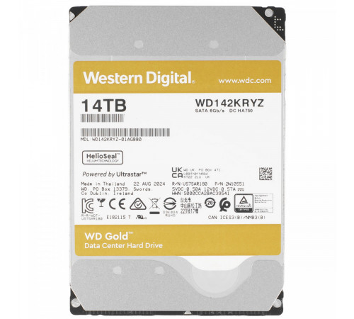 Жесткий диск Western Digital Gold 14TB WD142KRYZ