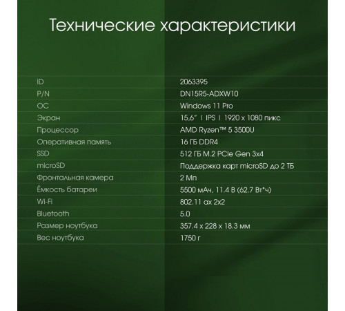 Ноутбук DIGMA Pro Cursus DN15R5-ADXW10