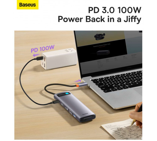 USB-хаб Baseus Metal Gleam Series 12-in-1 Multifunctional Type-C Hub Docking Station WKWG020213