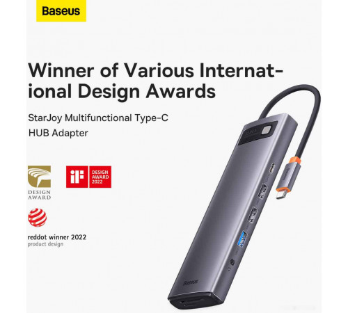 USB-хаб Baseus Metal Gleam Series 12-in-1 Multifunctional Type-C Hub Docking Station WKWG020213