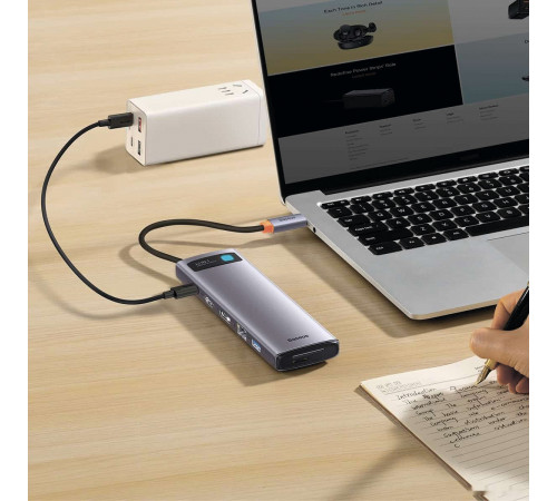 USB-хаб Baseus Metal Gleam Series 12-in-1 Multifunctional Type-C Hub Docking Station WKWG020213