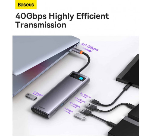 USB-хаб Baseus Metal Gleam Series 12-in-1 Multifunctional Type-C Hub Docking Station WKWG020213