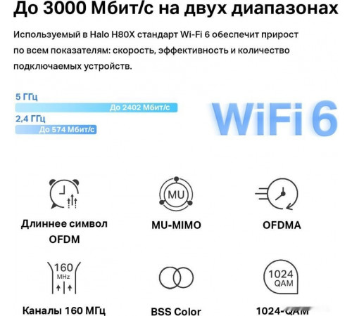 Беспроводной маршрутизатор Mercusys Halo H80X (3-pack)
