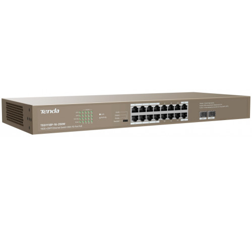 Коммутатор Tenda TEG1118P-16-250W