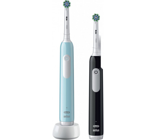 Электрическая зубная щетка Oral-B Pro Series 1 D305.523.3H (2 шт, черный/бирюзовый)