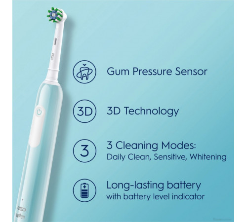 Электрическая зубная щетка Oral-B Pro Series 1 D305.523.3H (2 шт, черный/бирюзовый)