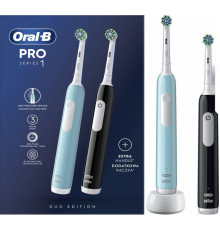Электрическая зубная щетка Oral-B Pro Series 1 D305.523.3H (2 шт, черный/бирюзовый)