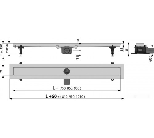 Сифон Alcaplast APZ13-Double9-850