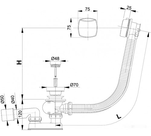Сифон Alcaplast A51CR
