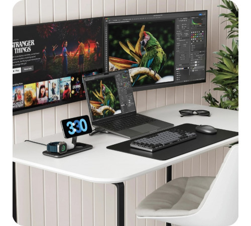 Беспроводное зарядное Satechi Qi2 Trio Wireless Charging Pad