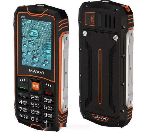 Телефон MAXVI R10 (черный/оранжевый)