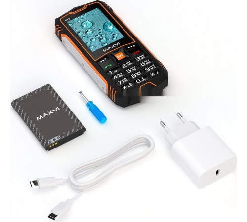 Телефон MAXVI R10 (черный/оранжевый)