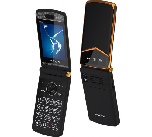 Телефон MAXVI E11ds (черный/золотистый)