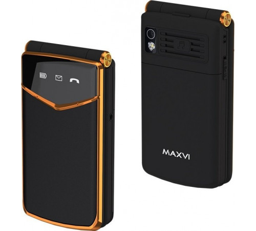 Телефон MAXVI E11ds (черный/золотистый)
