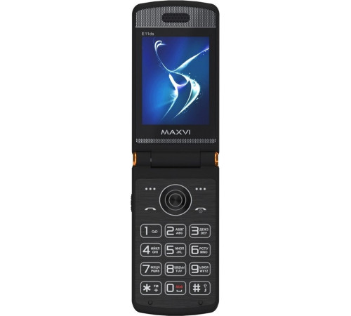 Телефон MAXVI E11ds (черный/золотистый)