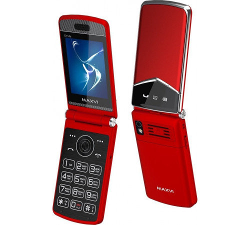 Телефон MAXVI E11ds (красный/серебристый)