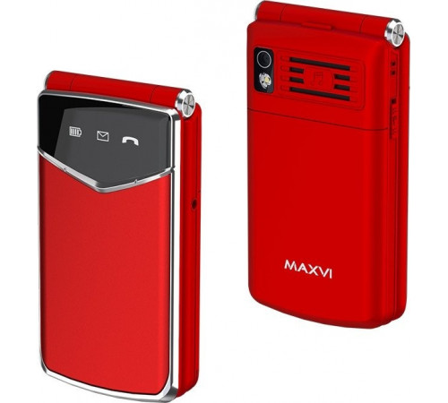 Телефон MAXVI E11ds (красный/серебристый)