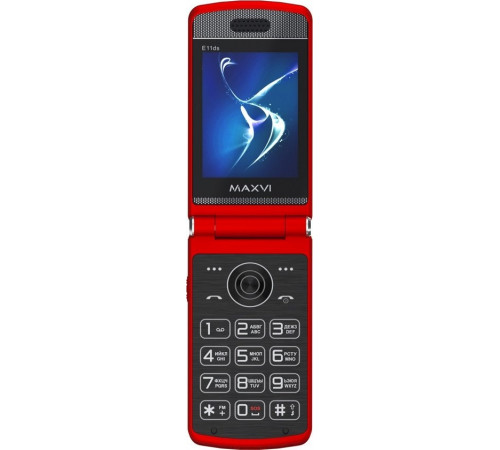 Телефон MAXVI E11ds (красный/серебристый)