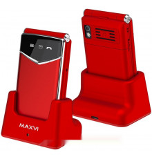 Телефон MAXVI E11ds (красный/серебристый)