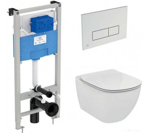 Система инсталляции Ideal Standard Tesi Aquablade + кнопка Olias M2 (хром) S0079R0121AA