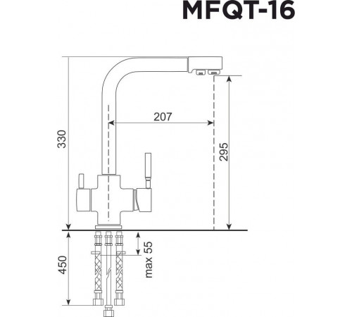 Смеситель Maunfeld MFQT-16W (кремовый)