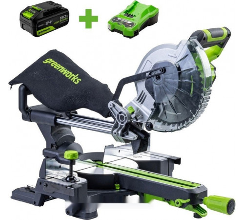 Торцовочная пила Greenworks GD24MS216 1501707UG (с 1-им АКБ)