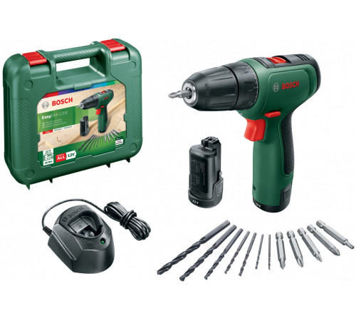 Дрель-шуруповерт Bosch EasyDrill 1200 06039D3007 (с 2-мя АКБ, кейс)