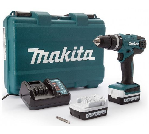 Ударная дрель-шуруповерт Makita HP347DWE (с 2-мя АКБ, кейс)