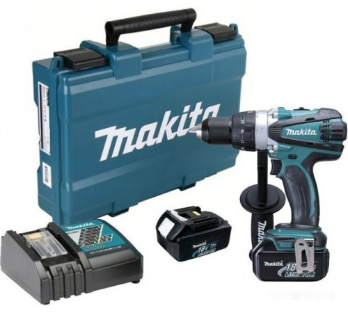 Дрель-шуруповерт Makita DDF458RFE (с 2-мя АКБ, кейс)