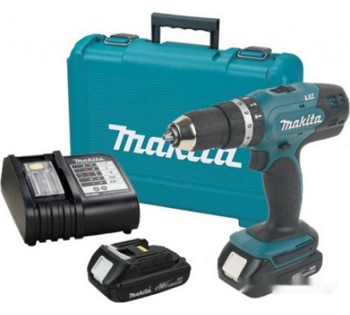 Ударная дрель-шуруповерт Makita DHP453SYE (с 2-мя АКБ, кейс)