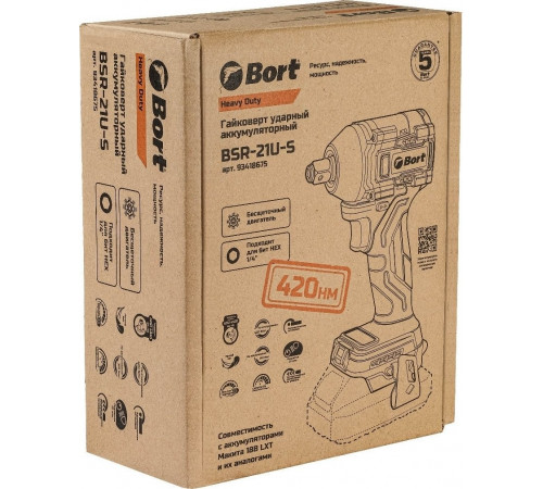Гайковерт BORT BSR-21U-S 93418675 (без АКБ)