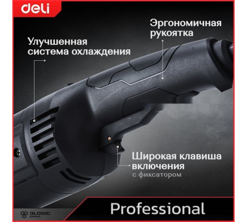 Угловая шлифмашина Deli DE-JM180-1E