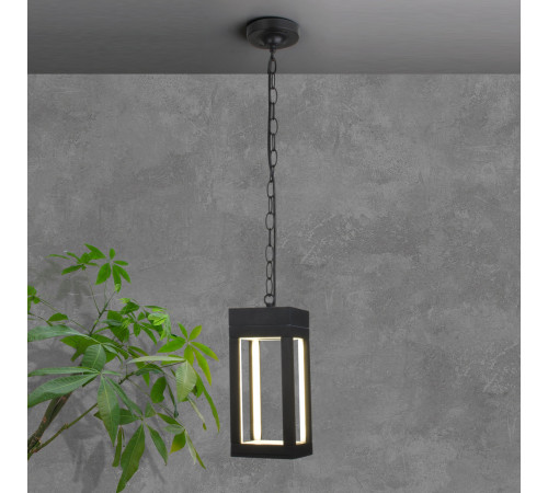 Уличный подвесной светильник Elektrostandard Frame 1528 Techno LED (черный)