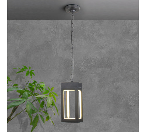 Уличный подвесной светильник Elektrostandard Frame 1528 Techno LED (серый)