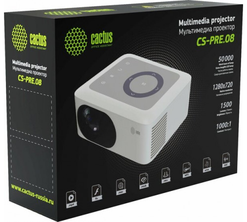 Проектор Cactus CS-PRE.08WT.WXGA